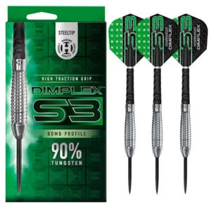 Harrows Dimplex S3 Darts - Steel Tip Darts - 90% Tungsten - 24g Bomb - Picture 1 of 5