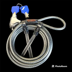 New Codi 6.5 foot long Key Cable Lock with 2 Keys Instructions 4mm steel - Picture 1 of 10