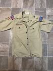 Vintage Boy Scouts Of America Cubmaster Shirt Size Youth Large Tan/Brown