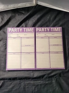 Bloc de notas PARTY TIME Knock Knock 2007 lote de 50 hojas 2 piezas - Imagen 1 de 3