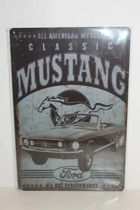 FMMS1 Clásico Ford Mustang Letrero de Metal Nuevo 30 cm H X 20 cm W - Imagen 1 de 2