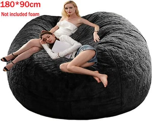 Microsuede 7ft Foam Giant Bean Bag Memory Living Room Chair Lazy Sofa Soft cover - Picture 1 of 7