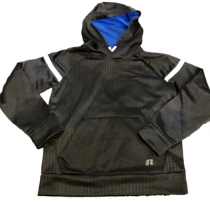 Russell Pullover Hoodie Boys Large 10-12 Black Geometric Jacket Dri Power 360 - Picture 1 of 18