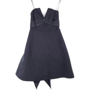 Lillie Rubin Black Cocktail Dress Size 12 Fit & Flare Satin Bow Detail Glam USA - Picture 1 of 8