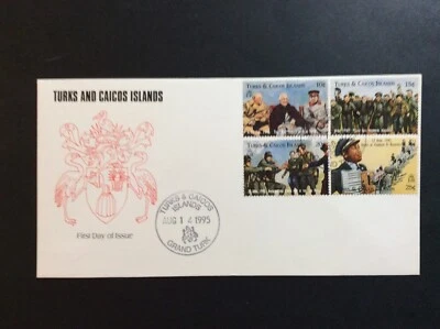 BroadviewStamps Turks & Caicos Islands #1169-72 FDC VF.  WWII - Image 1 of 2