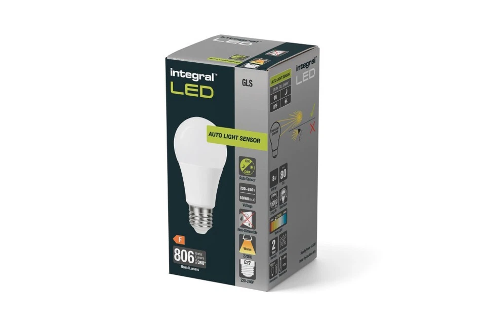 Integral Auro Sensor Low Energy LED Dusk Till Dawn Sensor Light Bulb, ES, E27 - Image 1 of 2