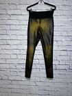 Assets By Spanx Black Gold Faux Leather Leggings  Size M