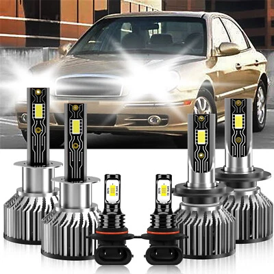 For Hyundai XG300 2001 LED Headlight +Fog Light Bulb High/Low Beam 6x White Kit - Image 1 of 4