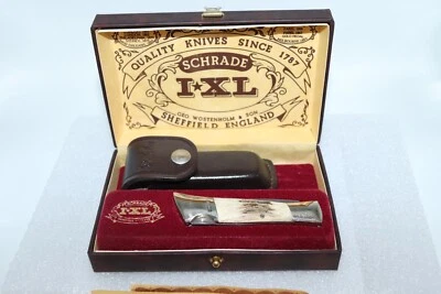 Schrade I*XL Geo.  Карманный нож Wostenholm #GS30 с рукояткой из оленя Шеффилд Англия - Изображение 1 из 4