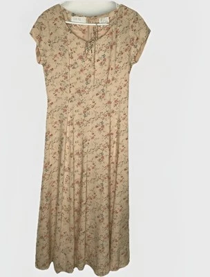 Vestido Vintage Moda INTL Para Mujer Talla 12 Sand Ditsy Floral Pradera Cottagecore Foto 1 de 4