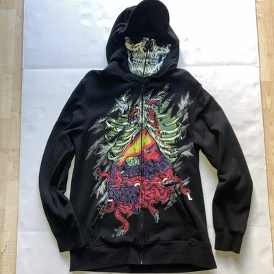 Vintage Vurt Skelton Jacket  Full Zipper Hooded Size Large - Image 1 of 4