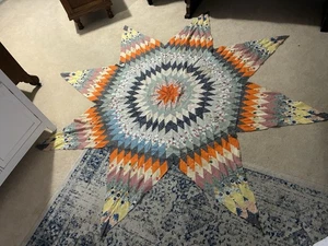 Vintage handgenäht 8 Punkt Stern Quilt Top Schneider - Bild 1 von 5