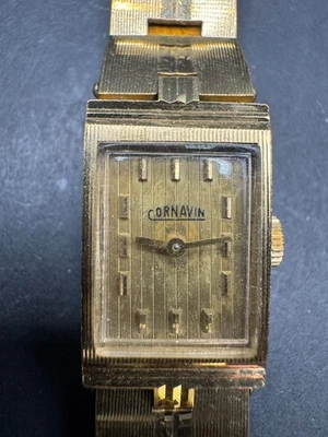 Vintage Cornavin Wind Up Ladies Wristwatch  Brushed Gold Stainless Steel 16mm - Image 1 of 4