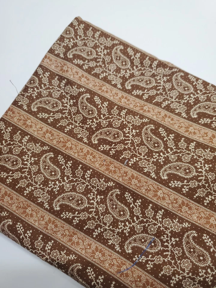 Jo Morton Fabric Floral Paisley Stripe  Reproduction Andover Brown FAT QUARTER  - Image 1 of 1
