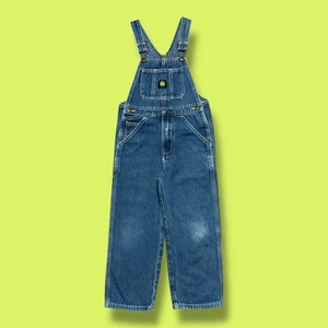 John Deere Denim Overalls Kids Faded Blue Jean Size 7 - Picture 1 of 8