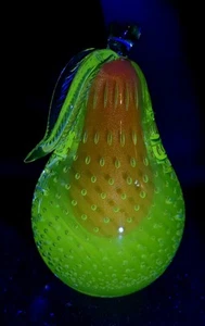 Vintage ALFREDO BARBINI MCM Manganese Murano Italian Glass Heavy Pear Bookend ! - Picture 1 of 3