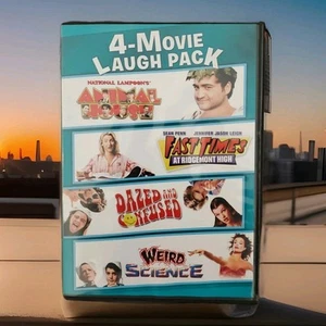4 Movie Laugh Pack Animal House Fast Times Ridgemont Dazed Weird Science DVD VGC - Picture 1 of 9