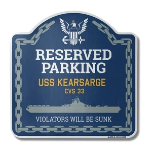 Letrero de barco de diseño de aluminio calibre pesado USS KEARSARGE CVS 33 | 18" X 18" - Imagen 1 de 4