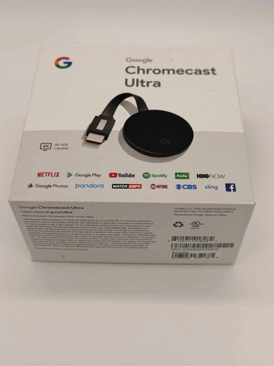 未開封 Google Chromecast Ultra 4K HDR Google Chromecast Ultra HD