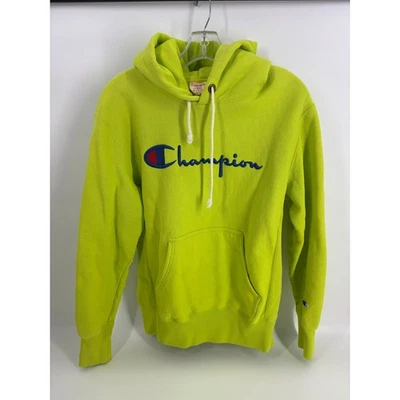 Champion Reverse Weave Warm Up Hoodie Womens Large Neon Green Pullover - Image 1 of 4