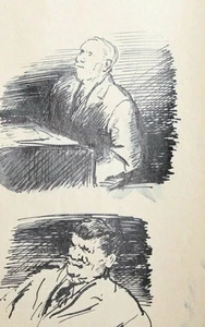 Vintage Tuschemalerei Impressionist Portraits - Bild 1 von 7