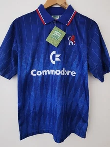 BNWT Score Draw RETRO Chelsea Football Club 1990 Home Shirt Size Medium * NEW - Picture 1 of 9