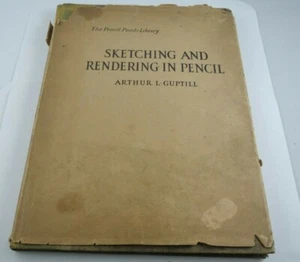 1922 "SKETCHING AND RENDERING IN PENCIL" G.CASWELL PRATT INST. OF ART TEXT BOOK - Picture 1 of 12