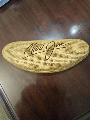 Maui Jim Sunglasses Tan Clam Shell Hard Case 6" Long Bamboo Look To It Beige Foto 1 de 4