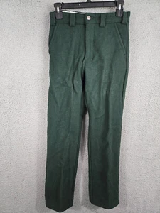 Codet Wool Pants Mens 28x33 Hunting Green Made in Canada Warm Suspender Ready - Picture 1 of 11
