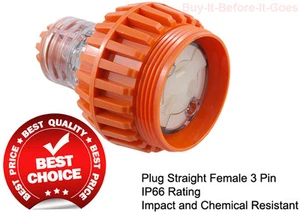 Industrial Female Socket 3 Pin 15A IP66 Straight Suits Plug Switchgear - Picture 1 of 2