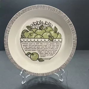 Vintage ROYAL CHINA Jeannette USA 10" Tortenplatte mit Apfelkuchen Rezept - Bild 1 von 7