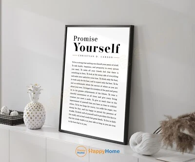 Arte de pared Promise Yourself Christian D. Larson citas impresiones inspiradoras -P817 Foto 1 de 4