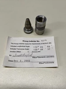 Knoop K214 - Diamond Indenter W/ Holder for Micro Hardness Tester New! #9B - Picture 1 of 9