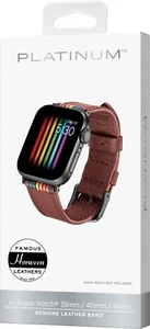 Platinum Genuine Leather Band for Apple Watch 38mm/40mm, Brown Pride Ed - NEW - Picture 1 of 7
