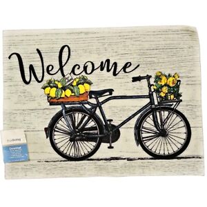 Welcome Bicycle Lemons Doormat Carpet 18"x24" Indoor Outdoor Door Home