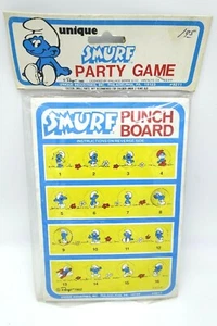 Vintage 1982 Smurf Punch Board Party Favors Birthday Game Board The Smurfs NEW! - Picture 1 of 5