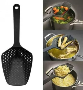 Colador de alimentos Scoop Colander pala de drenaje de agua, cuchara de plástico libre de BPA, (grande) - Imagen 1 de 6