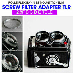 For Rolleiflex Bay III B3 Camera 43mm Screw Filter Adapter 2.8F/2.8FX/2.8GX/2.8E