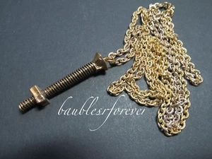Vintage New Old Stock goldfarben Mutter & Schraube Whatnot Anhänger - Bild 1 von 5