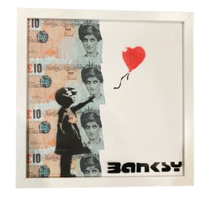Banksy Graffiti Art Pop Art DIana Currency Girl With Balloon Painting (2015) - Picture 1 of 6
