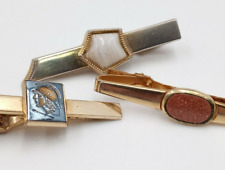 Lot of 3 Anson Tie Clips Gold Tone Vintage