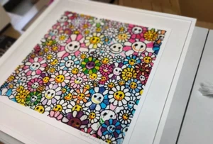 MADSAKI "Homage to Takashi Murakami Flowers 3_P"2022 Art Print Signed Framed - Picture 1 of 7