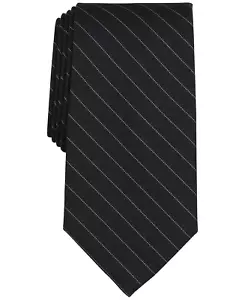 NWT MSRP $69.50 Michael Kors Mens Tie Horn Stripe Necktie Black Striped - Picture 1 of 1