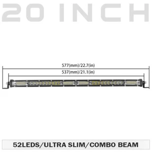 20" Ultra Slim LED Light Bar Single Row Spot Flood Combo Work Truck SUV ATV 4WD - Bild 1 von 12