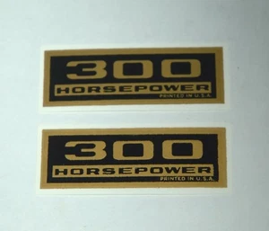 1962-65 300HP VALVE COVER 2 PIECE DECAL SET CORVETTE CHEVY WATER SOLUBLE - Bild 1 von 1
