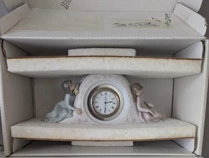 Lladro Figurine "Two Sisters Clock" #5776 Boxed Working Perfectly - Picture 1 of 8