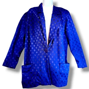 De Colección Canasta Frocks Casa Abrigo Kimono Bata 2XL 18W Azul Lunares con Bolsillos EE. UU. - Imagen 1 de 14