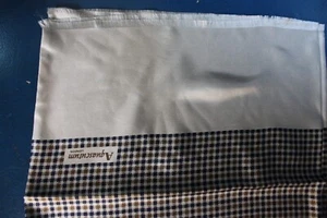 Vtg Aquascutum of London 100% silk beige check large scarf 54" x 12" revival new - Picture 1 of 13