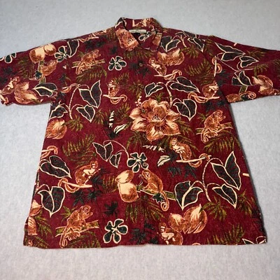 Tommy Bahama Shirt Size M Silk Hawaiian Monkey Print Mens Tropical Aloha - Image 1 of 4