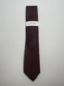 Calvin Klein Men's Silk Blend Tie Pin Stripe 3” Modern Slim 95% Silk - Picture 1 of 8